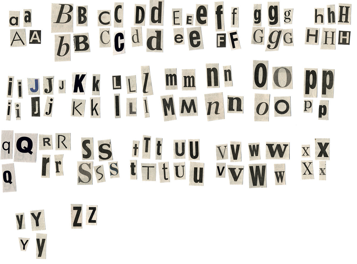 Free Cut-Out Alphabet Letters Collage Stock Photography