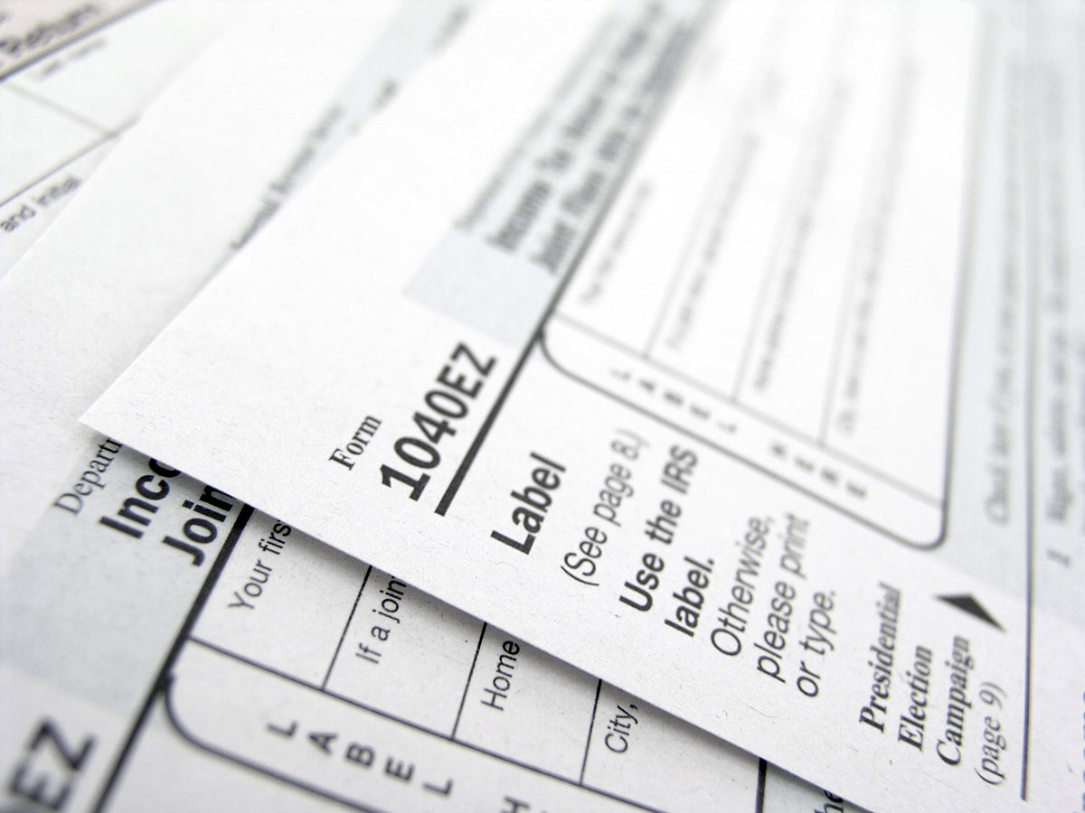 Free 1040EZ Tax Forms Close-Up Stock Photography