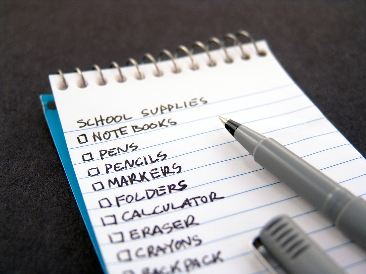 Free School Supplies Checklist Stock Photography