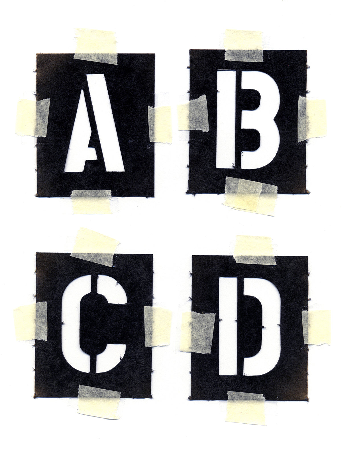 Free Stencil Letters A to D Stock Photography