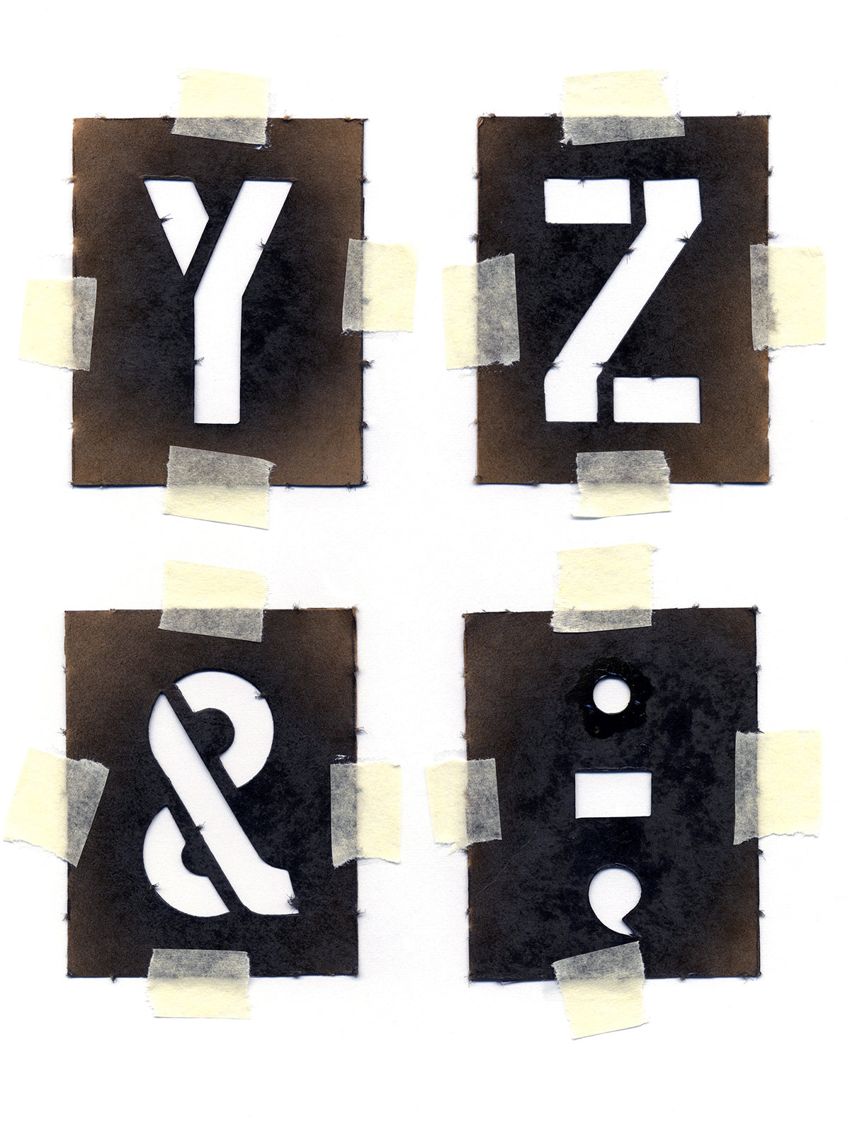 Free Stencil Letters Y to Symbols Stock Photography