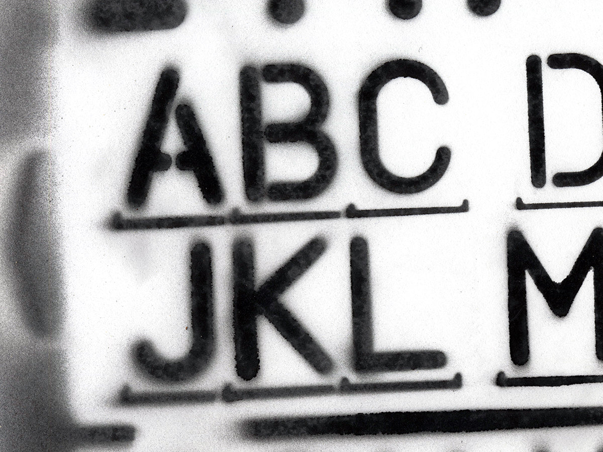 Free Stencil Alphabet Detail - ABC to JKL Stock Photography