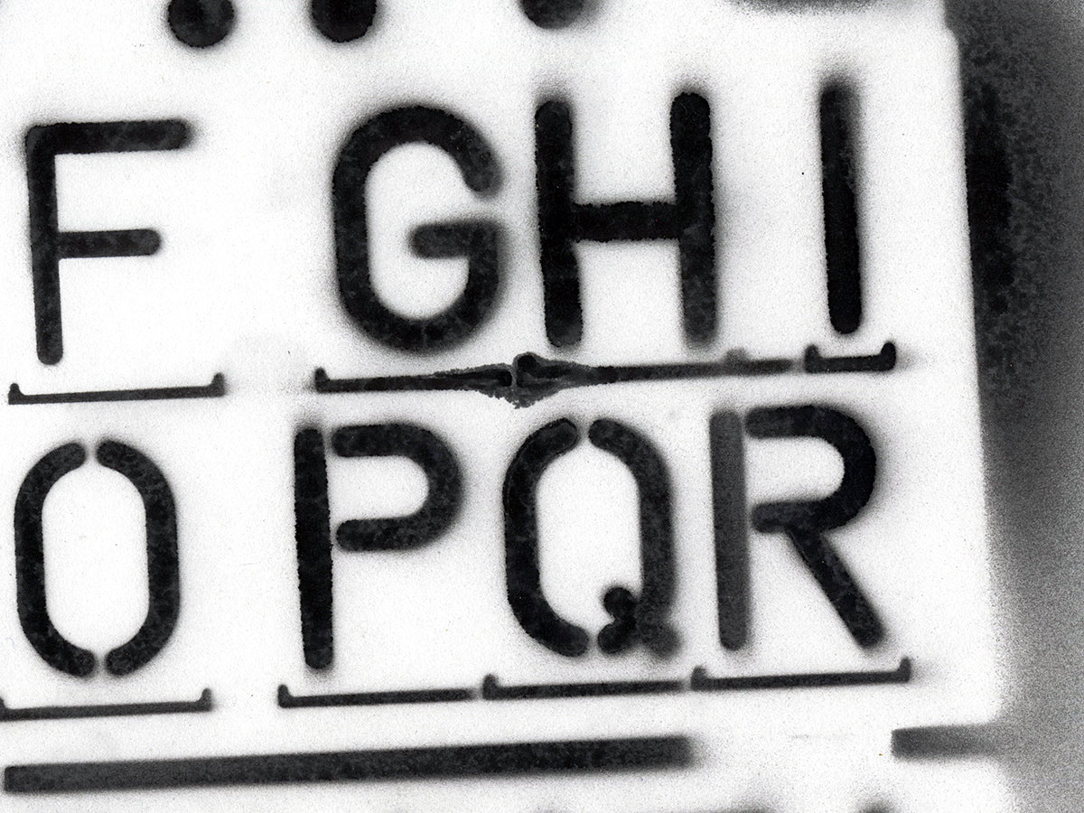 Free Stencil Alphabet Detail - GHI to PQR Stock Photography