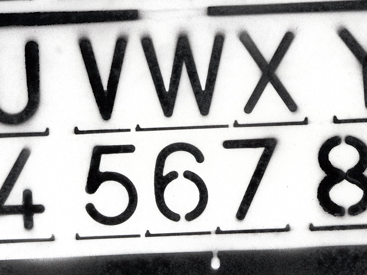 Free Stencil Alphabet and Numbers Stock Photography