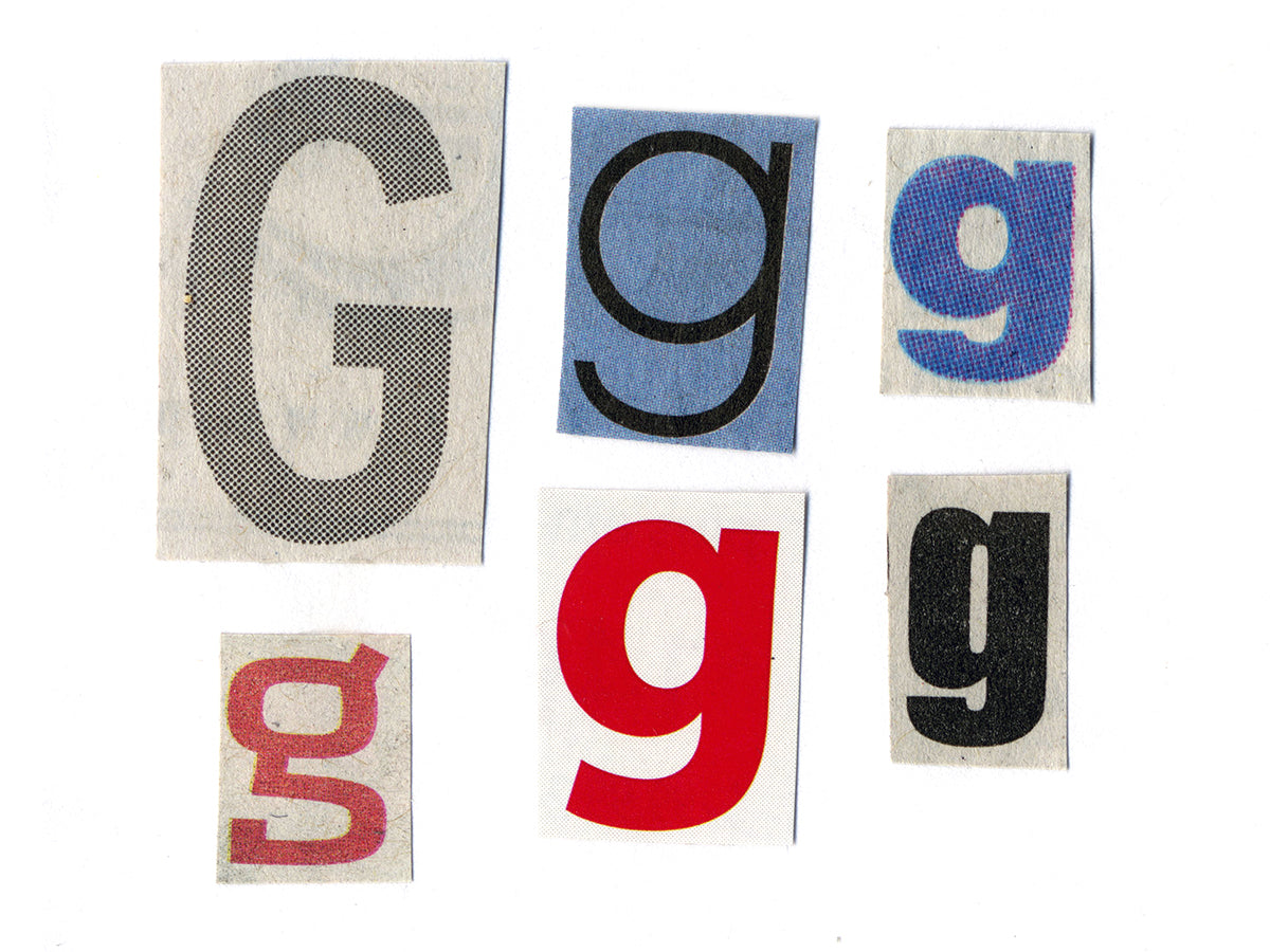 Free Cutout G Letters from Magazines Stock Photography