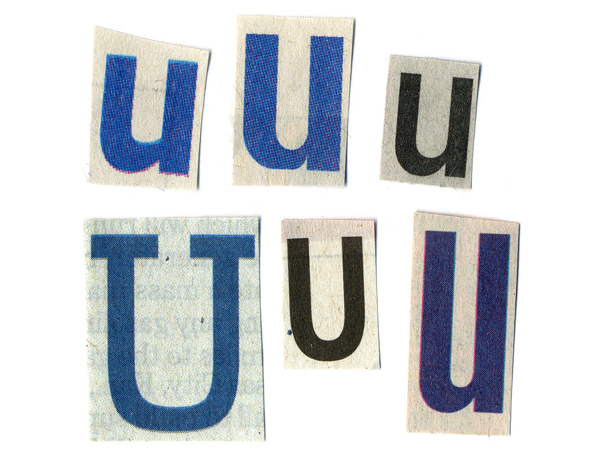 Free Cut-Out Letter U Variations Stock Photography