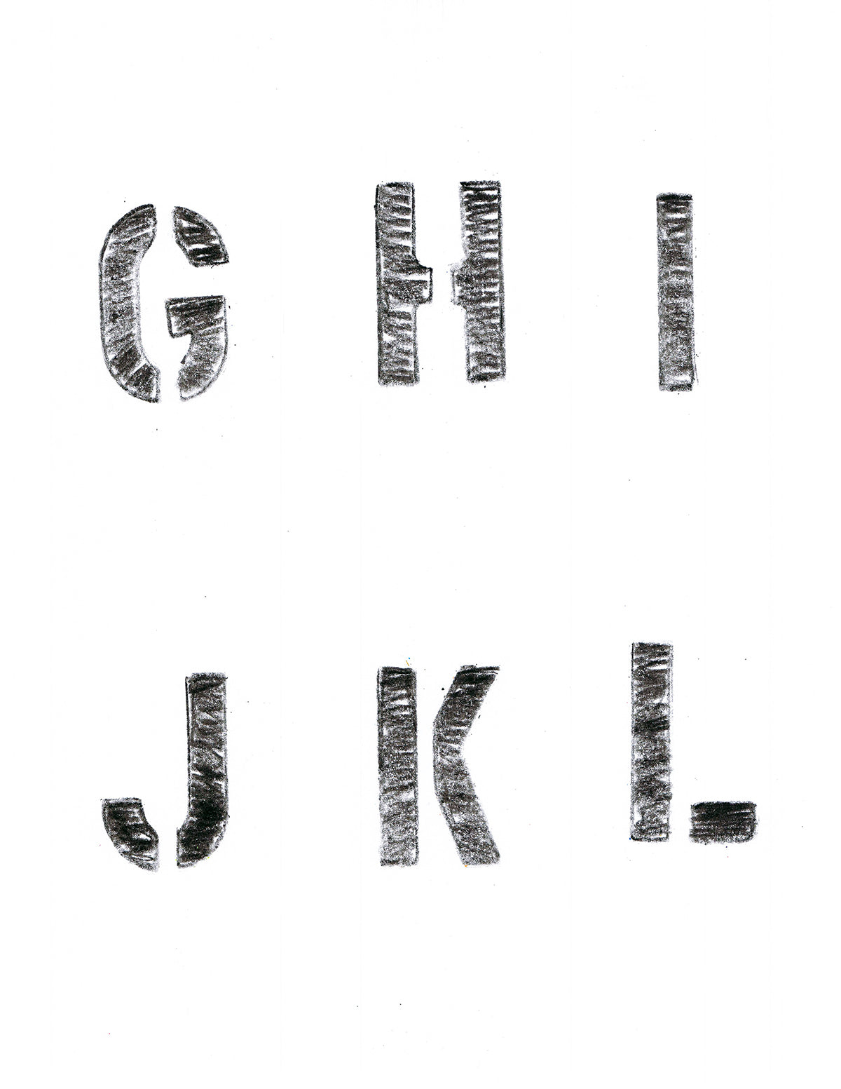 Free Split-Stencil Capital Letters G-L Stock Photography