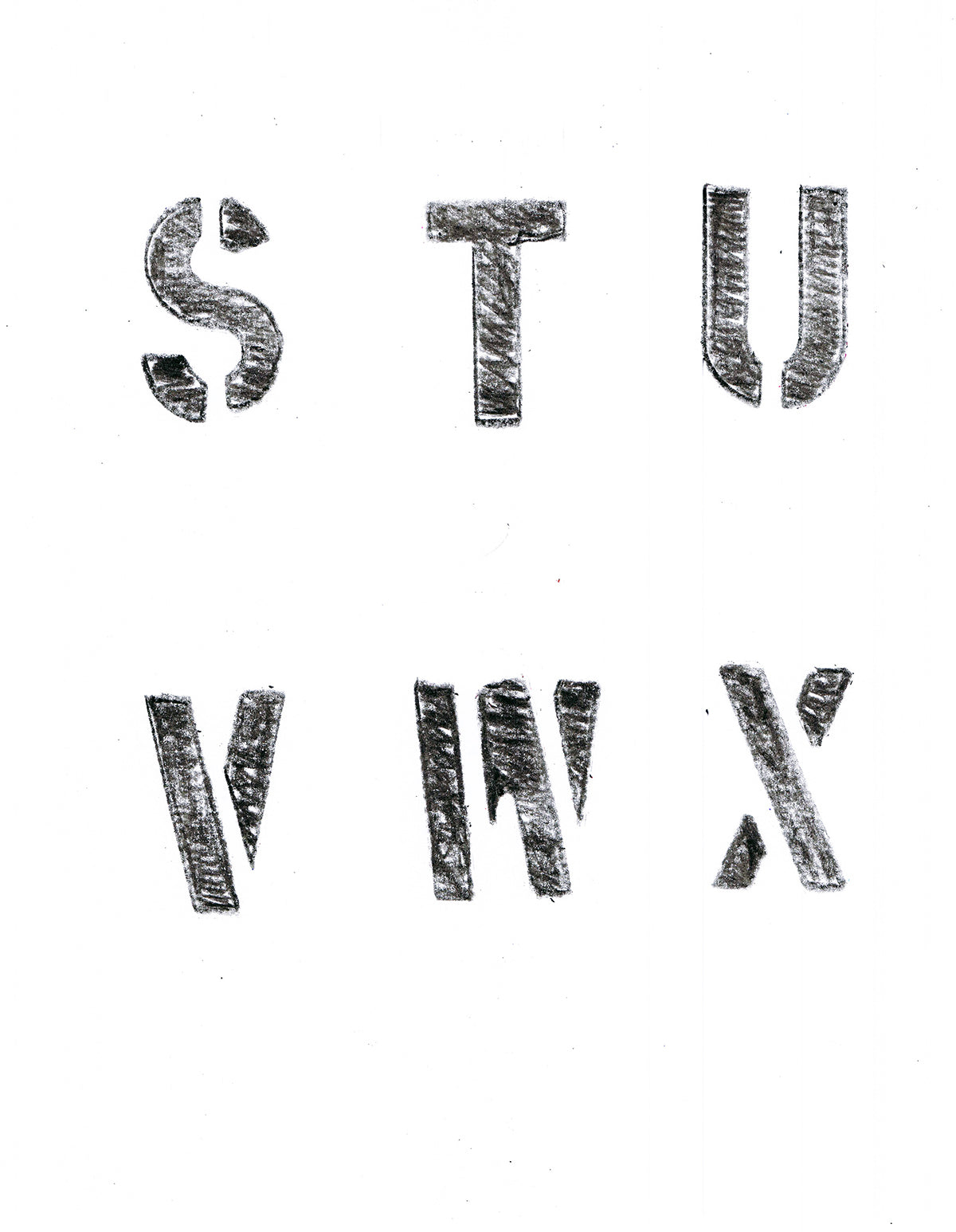 Free Stencil Alphabet Letters S to X Stock Photography