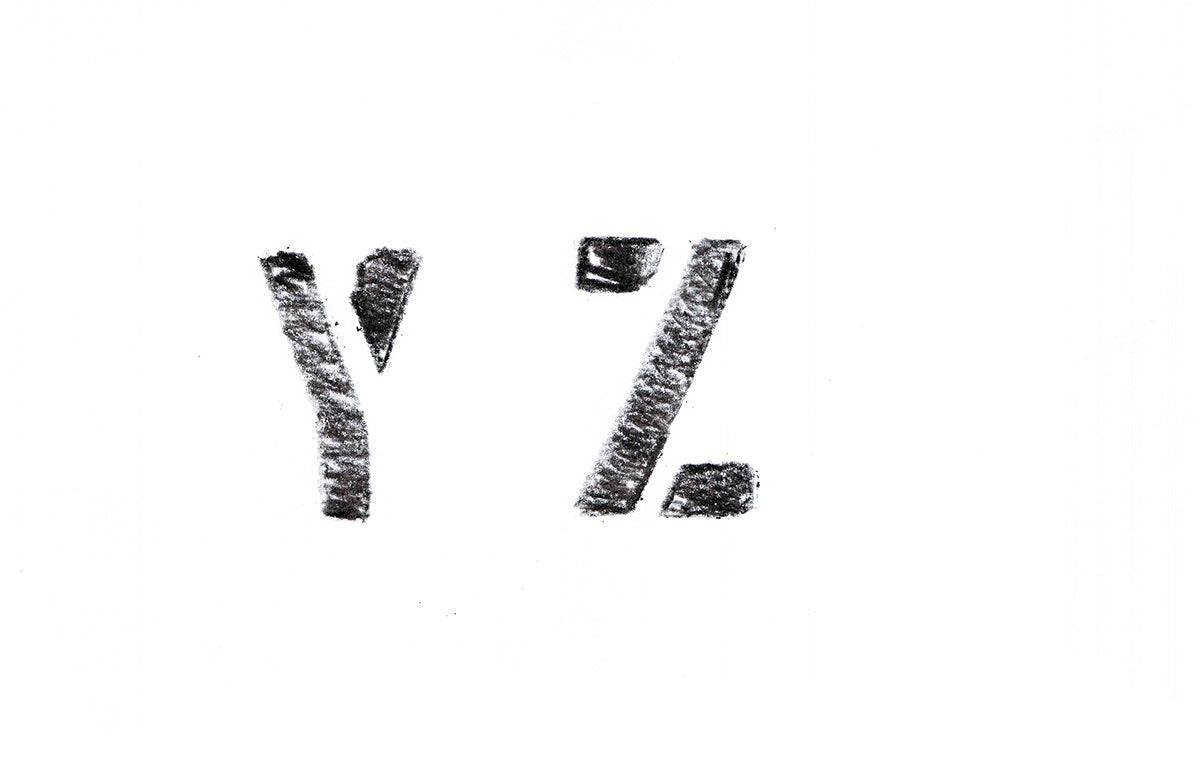 Free Stencil Alphabet Letters Y and Z Stock Photography