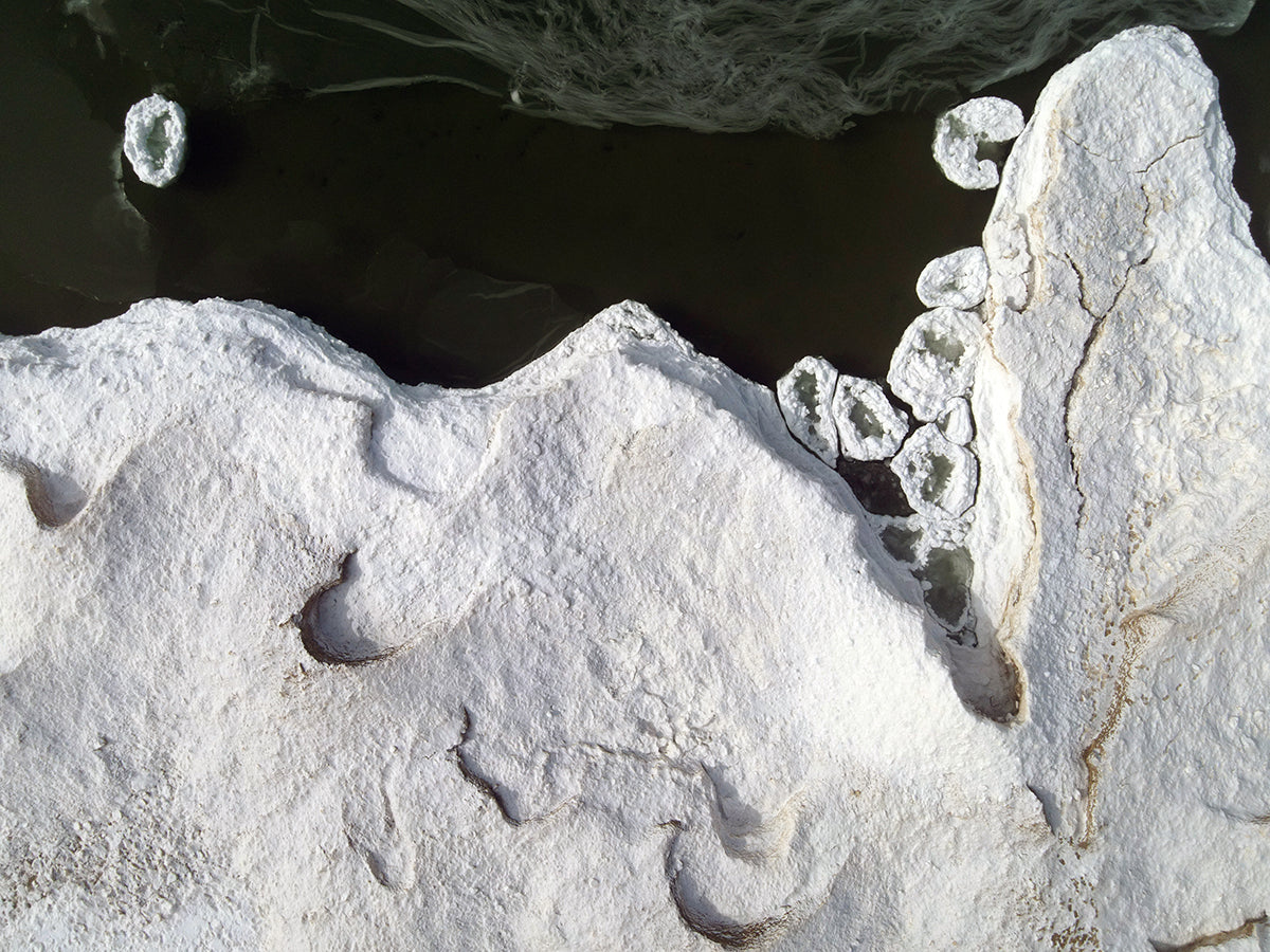 Free Top View of Jagged Ice and Water Stock Photography