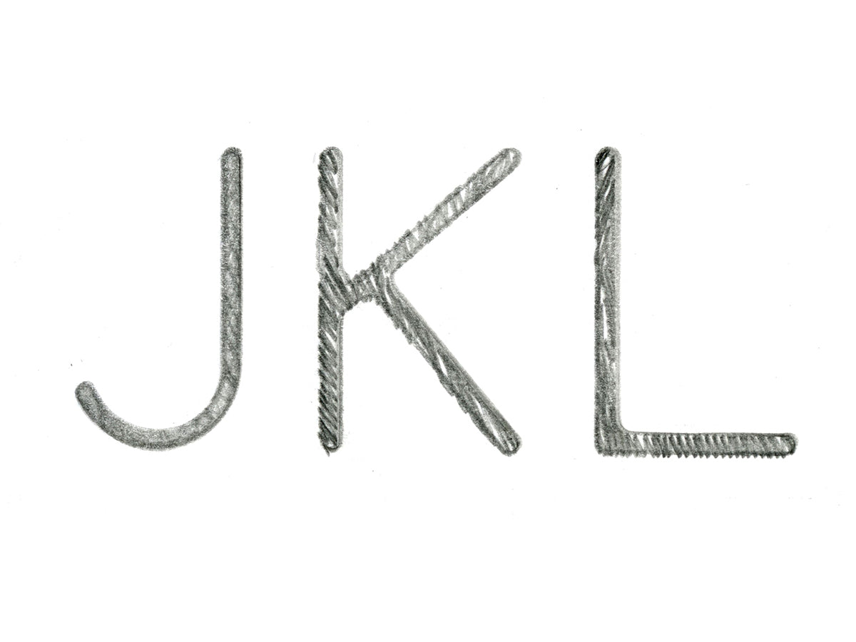 Free Pencil Sketch Letters JKL Stock Photography