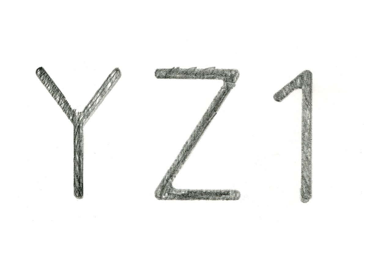 Free Pencil Sketch Letters YZ1 Stock Photography