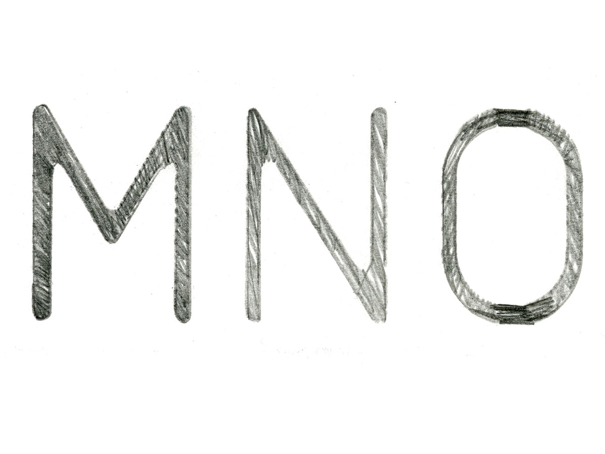 Free Letters M N O in Graphite Stock Photography