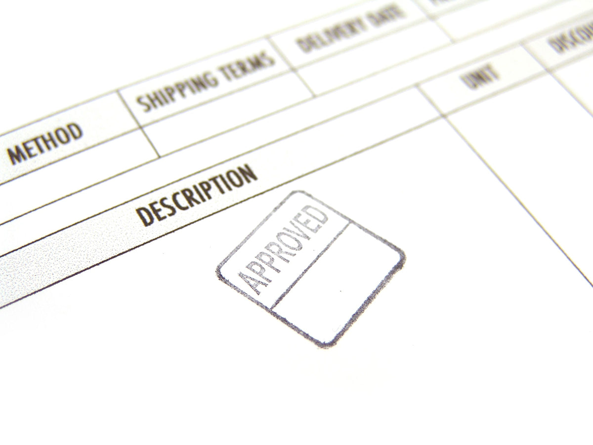Free Stamped Approved Document Close-Up Stock Photography