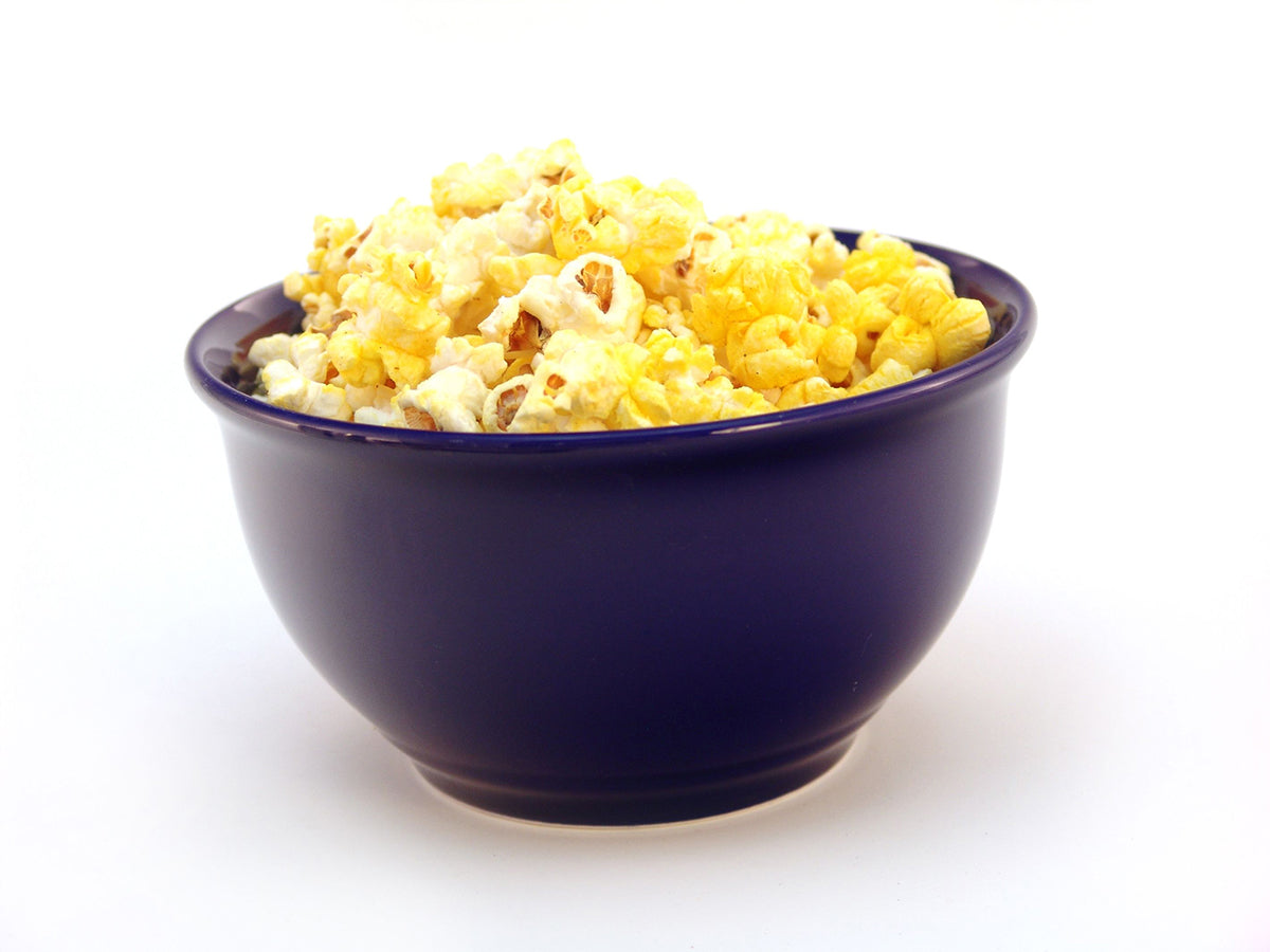Free Popcorn in Blue Bowl Stock Photography