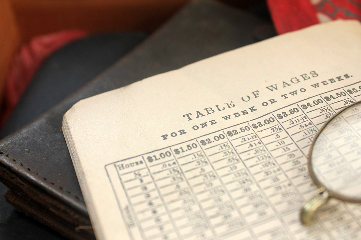 Free Vintage Table of Wages Stock Photography