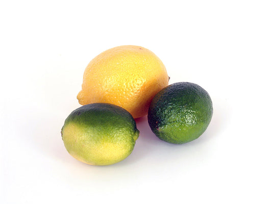 Free Lemon and Limes on White Stock Photography