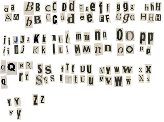 Free Cut-Out Alphabet Letters Collage Stock Photography