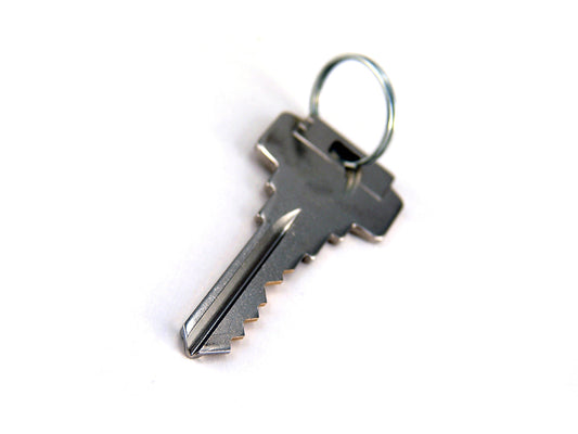 Free Key and Ring on White Stock Photography
