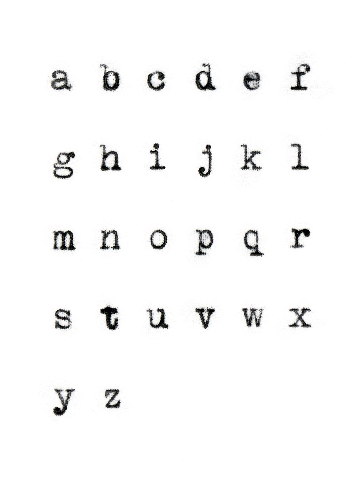 Free Lowercase Alphabet Typewriter Font Stock Photography