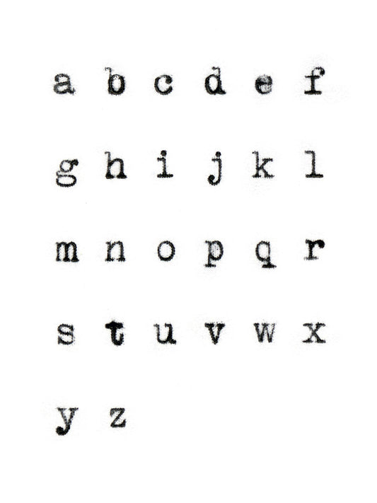 Free Lowercase Alphabet Typewriter Font Stock Photography