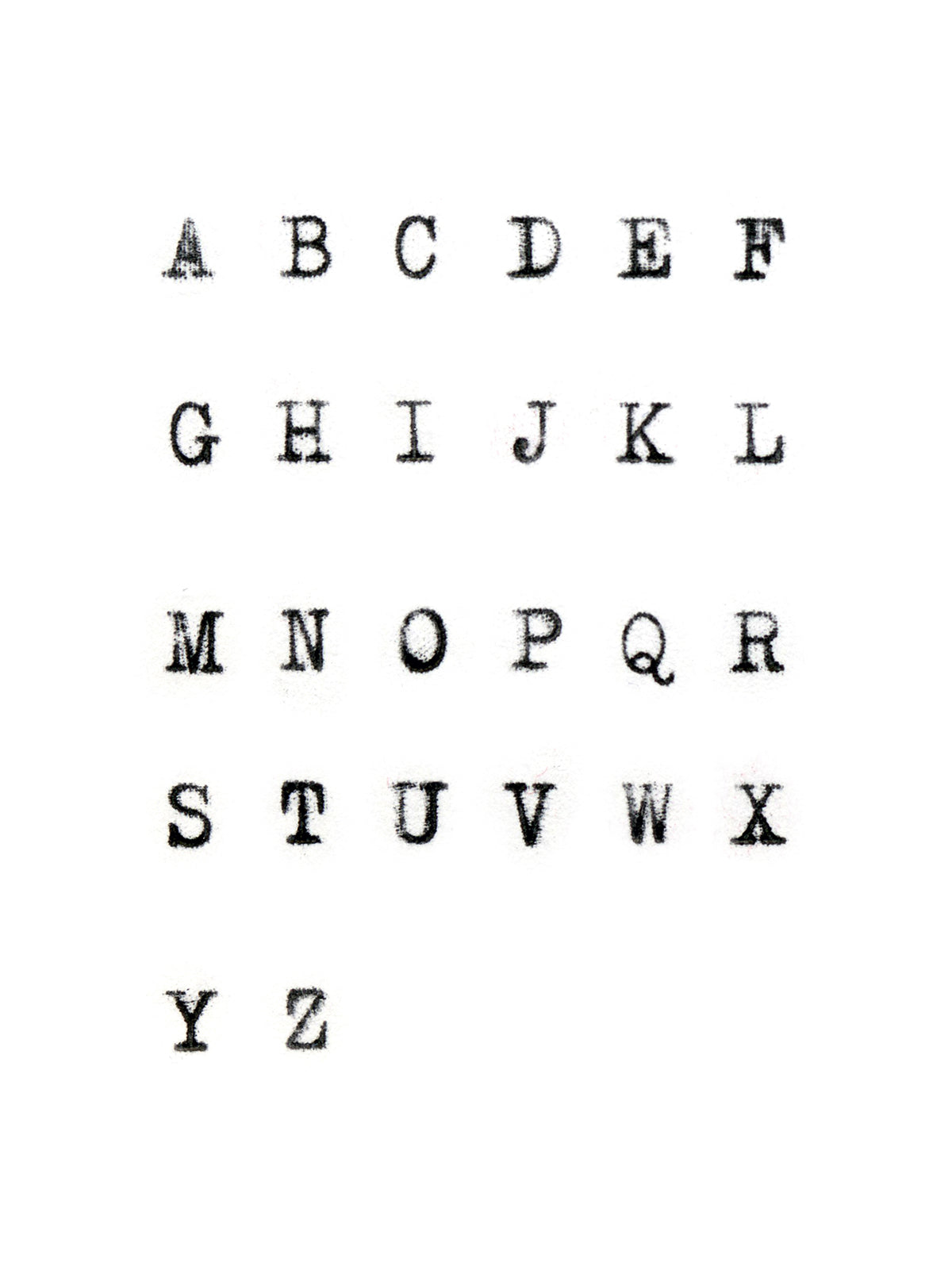 Free Uppercase Alphabet Typewriter Font Stock Photography