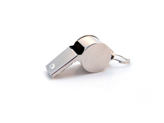 Free Metal Whistle on White Background Stock Photography