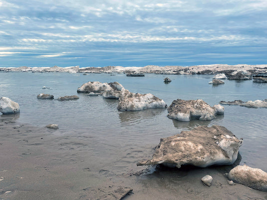Free Lake Michigan Ice Piles in Winter Stock Photography