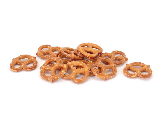 Free Mini Pretzel Snacks on White Background Stock Photography