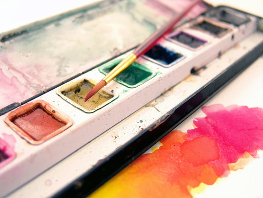Free Watercolor Palette with Brush Stock Photography