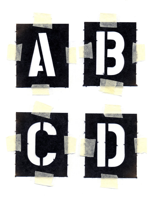 Free Stencil Letters A to D Stock Photography
