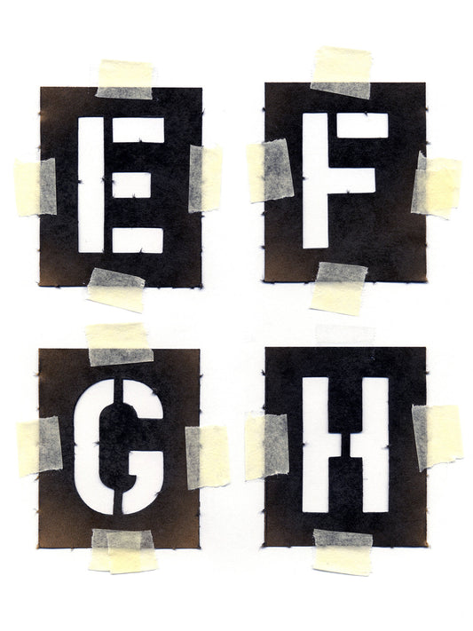 Free Stencil Letters E to H Stock Photography