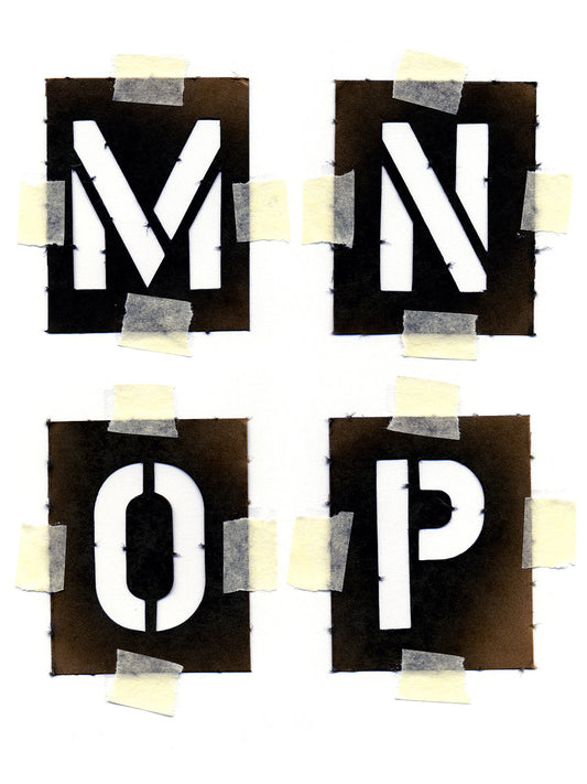 Free Stencil Letters M to P Stock Photography