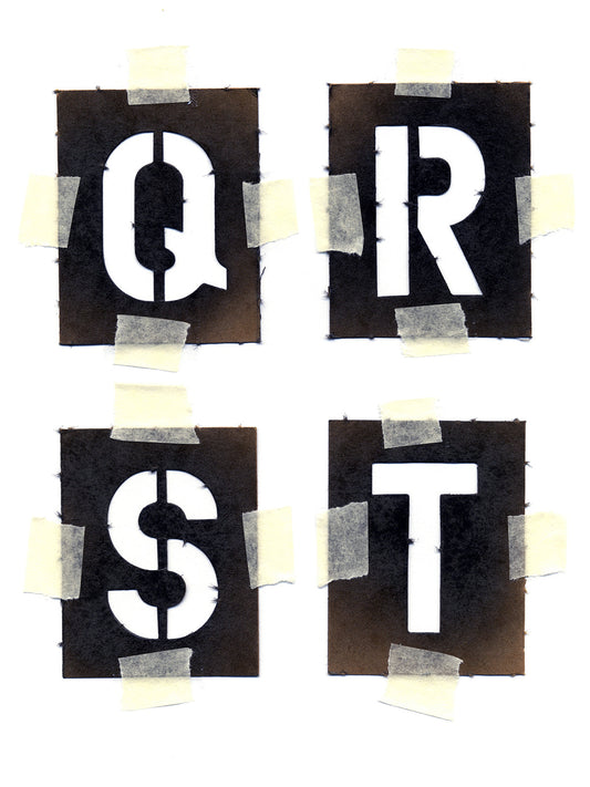 Free Stencil Letters Q to T Stock Photography