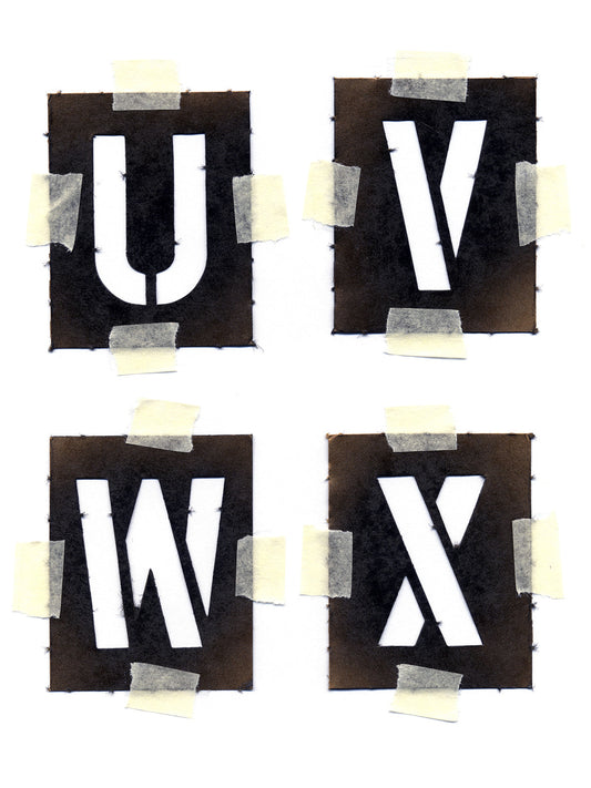 Free Stencil Letters U to X Stock Photography