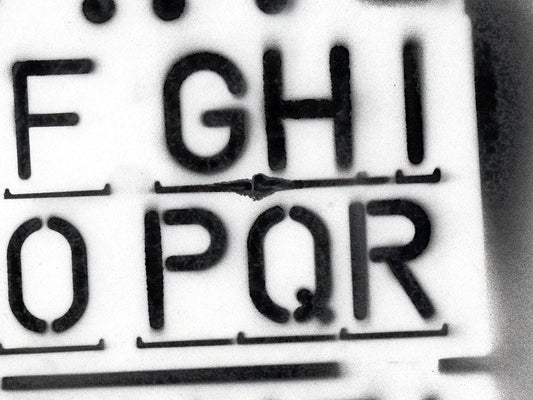 Free Stencil Alphabet Detail - GHI to PQR Stock Photography