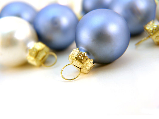 Free Blue and White Holiday Ornaments Stock Photography