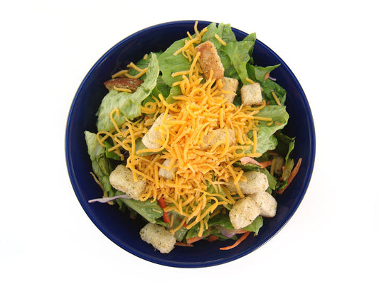 Free Cheddar Salad with Croutons - Top View Stock Photography