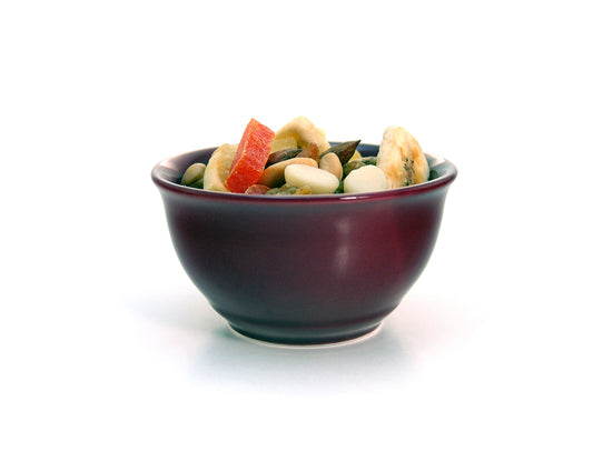 Free Trail Mix in Red Bowl - Side View Stock Photography