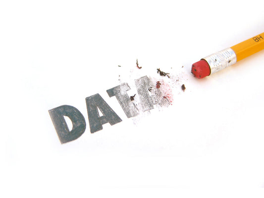 Free Erasing the Word 'DATA' with Red Eraser Stock Photography
