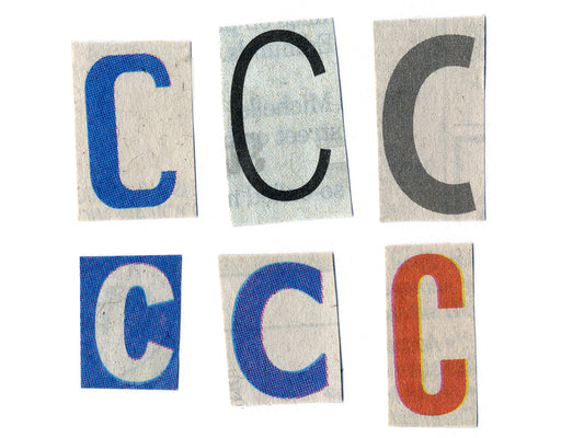 Free Letter C Typography Collage Stock Photography