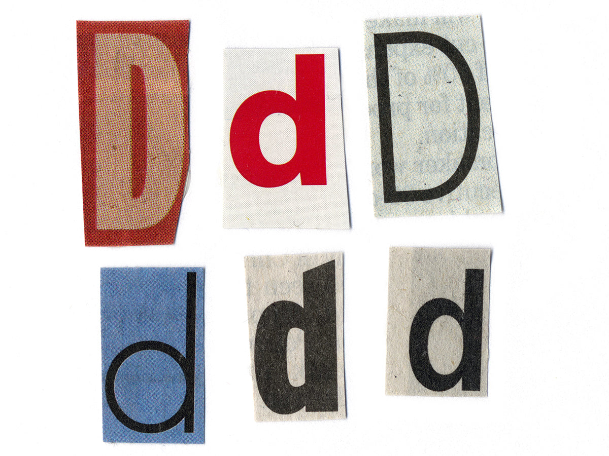 Free Assorted Letter D Cutouts Stock Photography