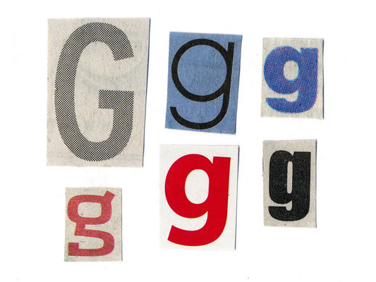 Free Cutout G Letters from Magazines Stock Photography