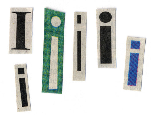 Free Cutout I Letters from Magazines Stock Photography