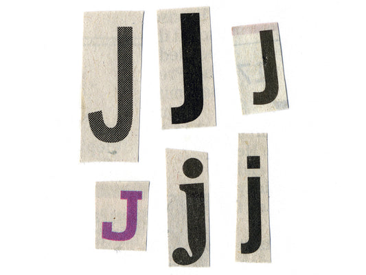 Free Cutout J Letters from Magazines Stock Photography