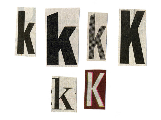 Free Cutout K Letters from Magazines Stock Photography