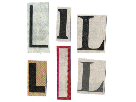Free Cutout L Letters from Magazines Stock Photography