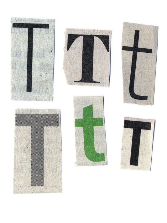 Free Cut-Out Letter T Variations Stock Photography