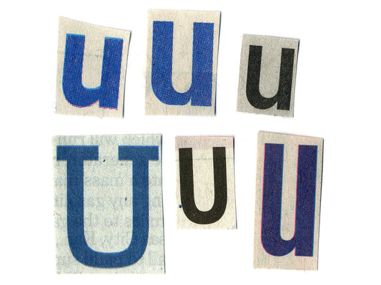 Free Cut-Out Letter U Variations Stock Photography
