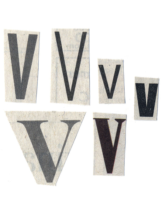 Free Cut-Out Letter V Variations Stock Photography